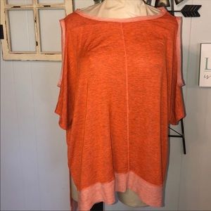 Orange Key hole sleeve top
